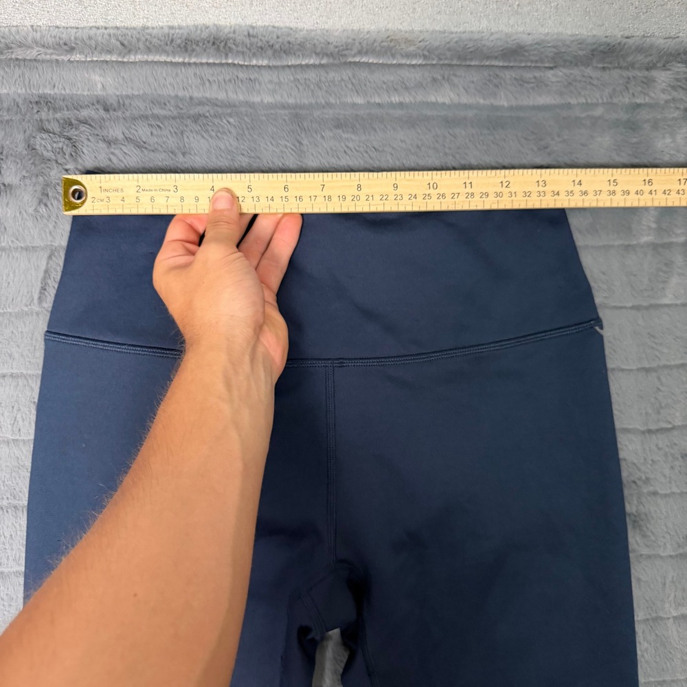 Spyder Active Leggings Womens Medium Navy Blue High Rise Back Zip Pocket Stretch - Picture 2 of 10